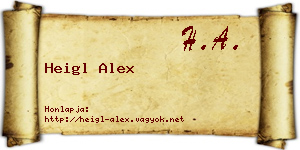 Heigl Alex névjegykártya